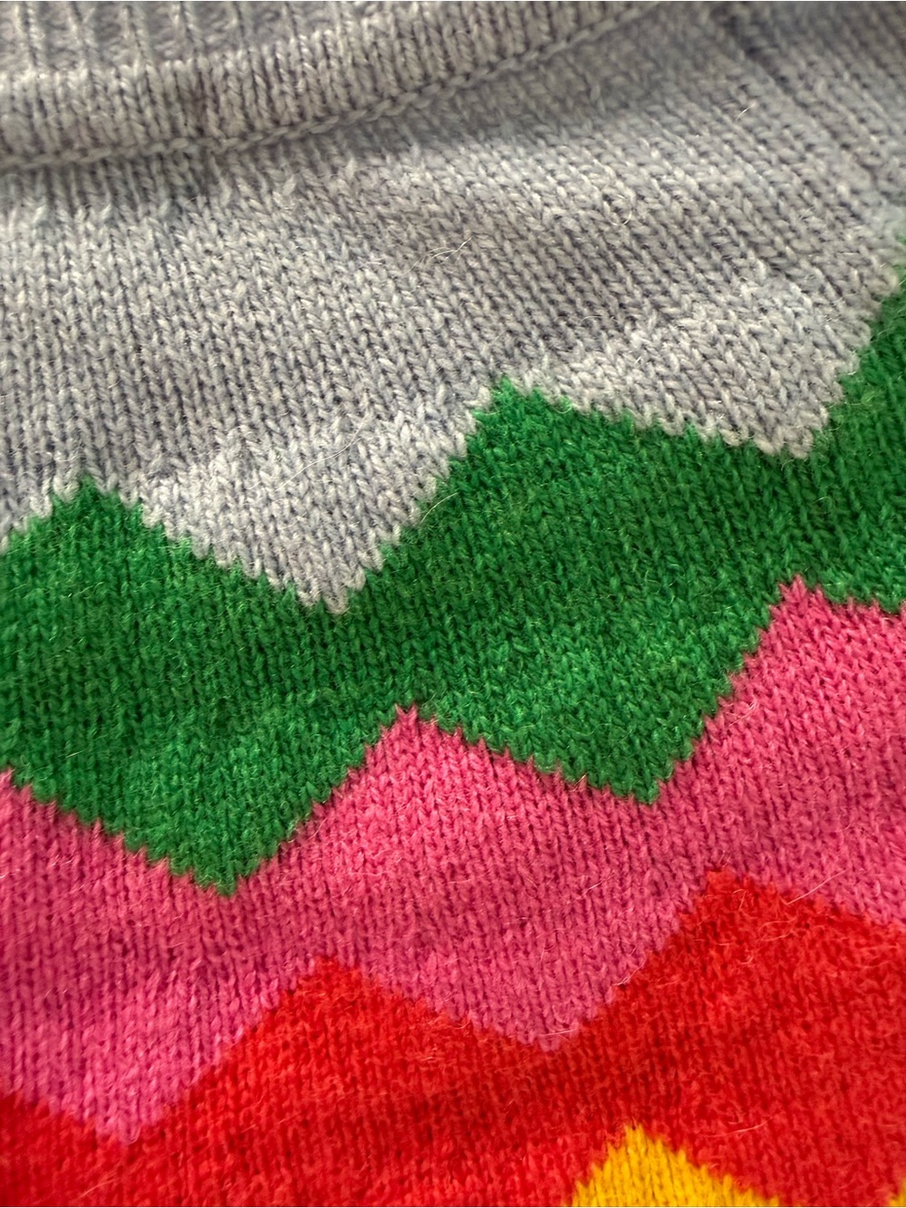 Boden Rothesay Fair Isle Rainbow Zigzag Stripes Cardigan Sweater Women’s Small - Picture 11 of 12